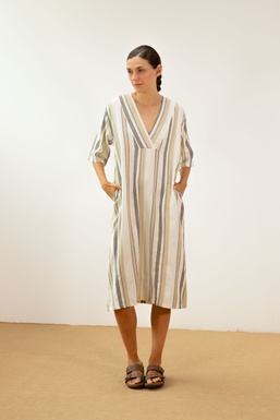 2601175 Vestido Rayas gris, verde