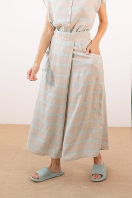 2502127 Falda Tostada Rayas verdes