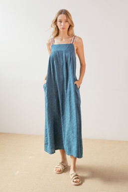 2502263 Vestido Azul Pavo