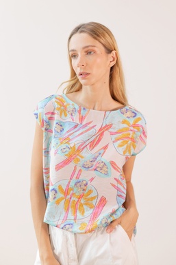 2502270Cap Blusa Estampado Flores