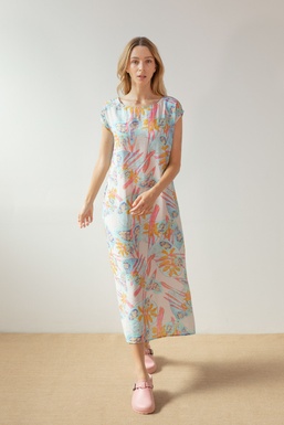 2502271Cap Vestido Estampado Flores