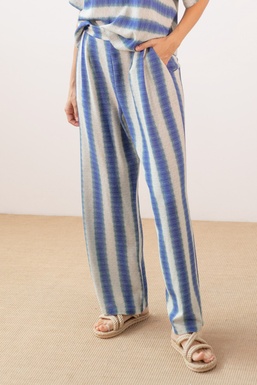2502274 Pantalón Estampado Rayas Azules