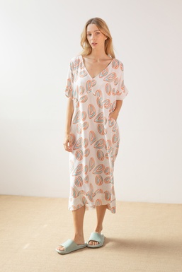 2502287 Vestido Estampado Nueces
