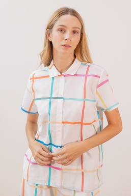 2502289 Camisa Estampado Cuadros Colores