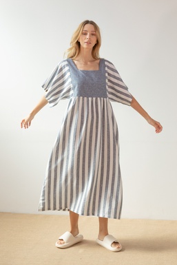 2502291Cap Vestido Rayas Azules