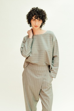 2504116 Blouse Grey stripes