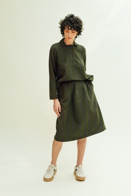 2504241 Skirt Stripes Green Grey