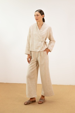 2601224 Pantalón Jacquar Beige