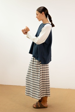 2601155Cap Falda Cuadros Azul/ Beige