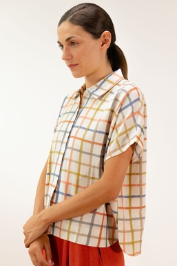 2601163Cap Blusa Cuadros colores