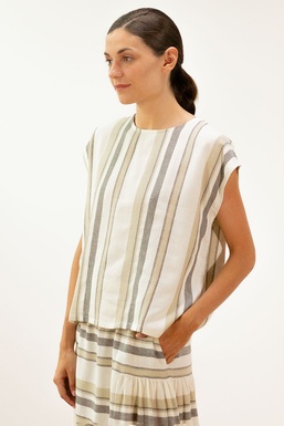 2601174Cap Blusa Rayas gris, verde