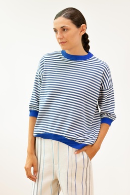 2601382 Jersey Rayas Azul/ Crudo