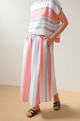 2602120 Falda Rayas Rosa Azul