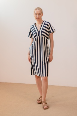 2602138 Vestido Rayas Azules