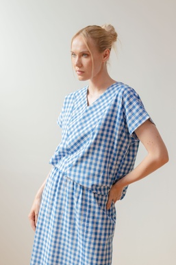 2602248 Blusa Vichy Azulón