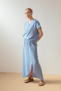 2602249 Falda Vichy Azulón