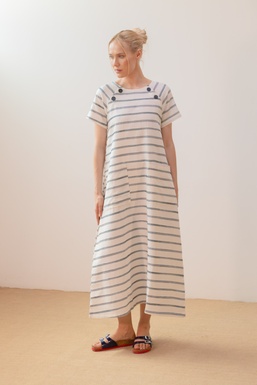 2602255 Vestido Rayas Azules