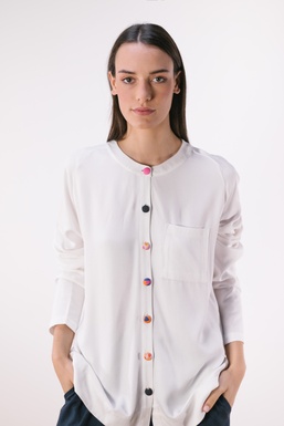 2603117 Blusa Cruda Botones Colores