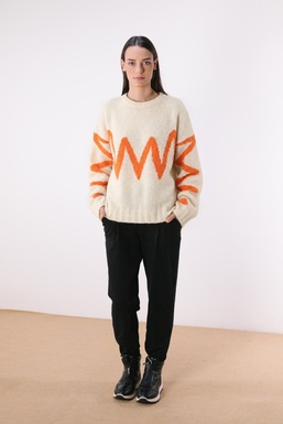 2603384B Jersey Crudo Zig Zag Naranja flúor