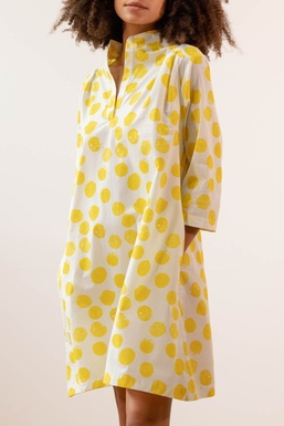 2501279 Vestido Estamp. Topos amarillos