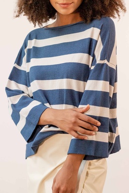 2501355 Jersey Rayas azul beige