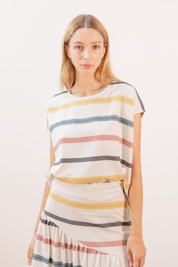 2502123Cap Blusa Rayas